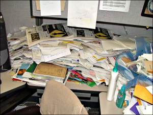 World's Messiest Office Cubicle