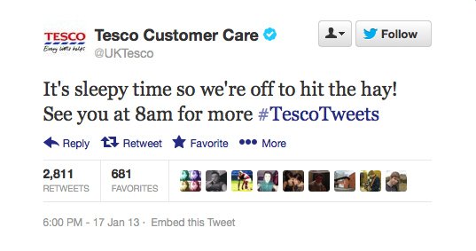 Tesco social media update #fail