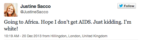 social media marketing #fail - Justine Sacco Lane AIDS