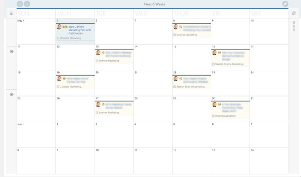 content marketing editorial calendar using CoSchedule