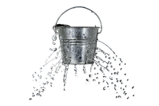 poor conversion rate optimization represented by leaky bucket